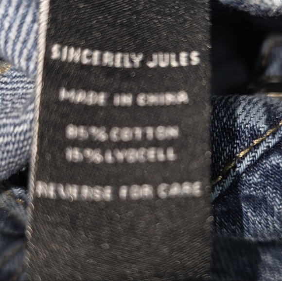 Sincerely Jules Wide Leg Jeans Size 11/30 Medium Wash Baggy Relaxed Fit Denim - Picture 5 of 6